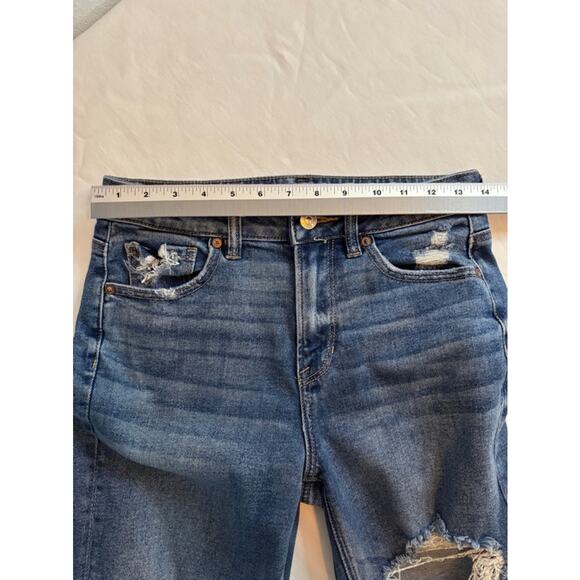 American Eagle 90's Festival Mom Straight Ripped Distressed Stretch Jeans Size 4 - Picture 7 of 10